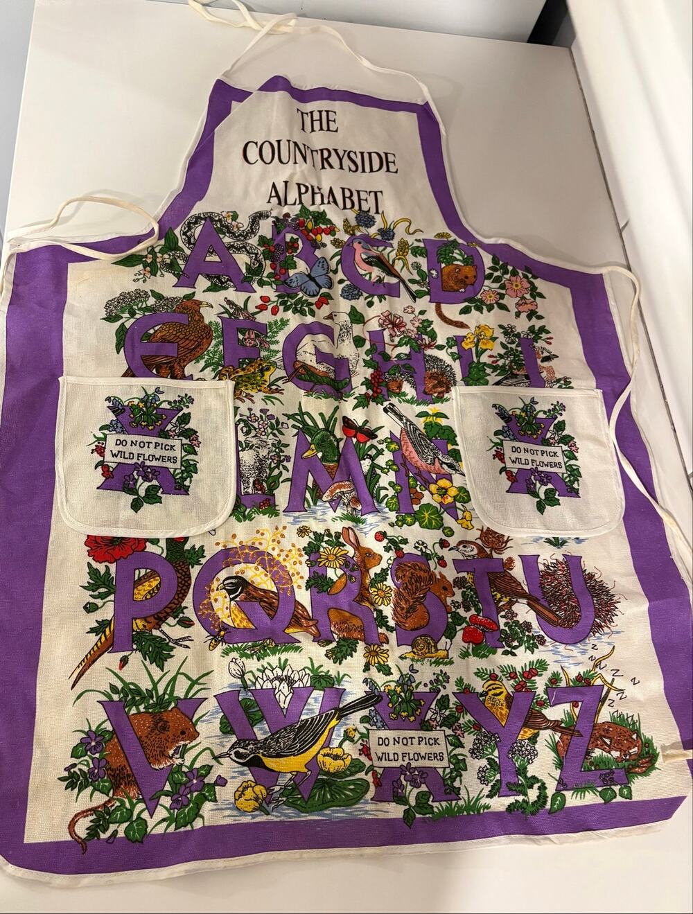 Vintage Countryside Alphabet Floral Garden Apron Cottagecore